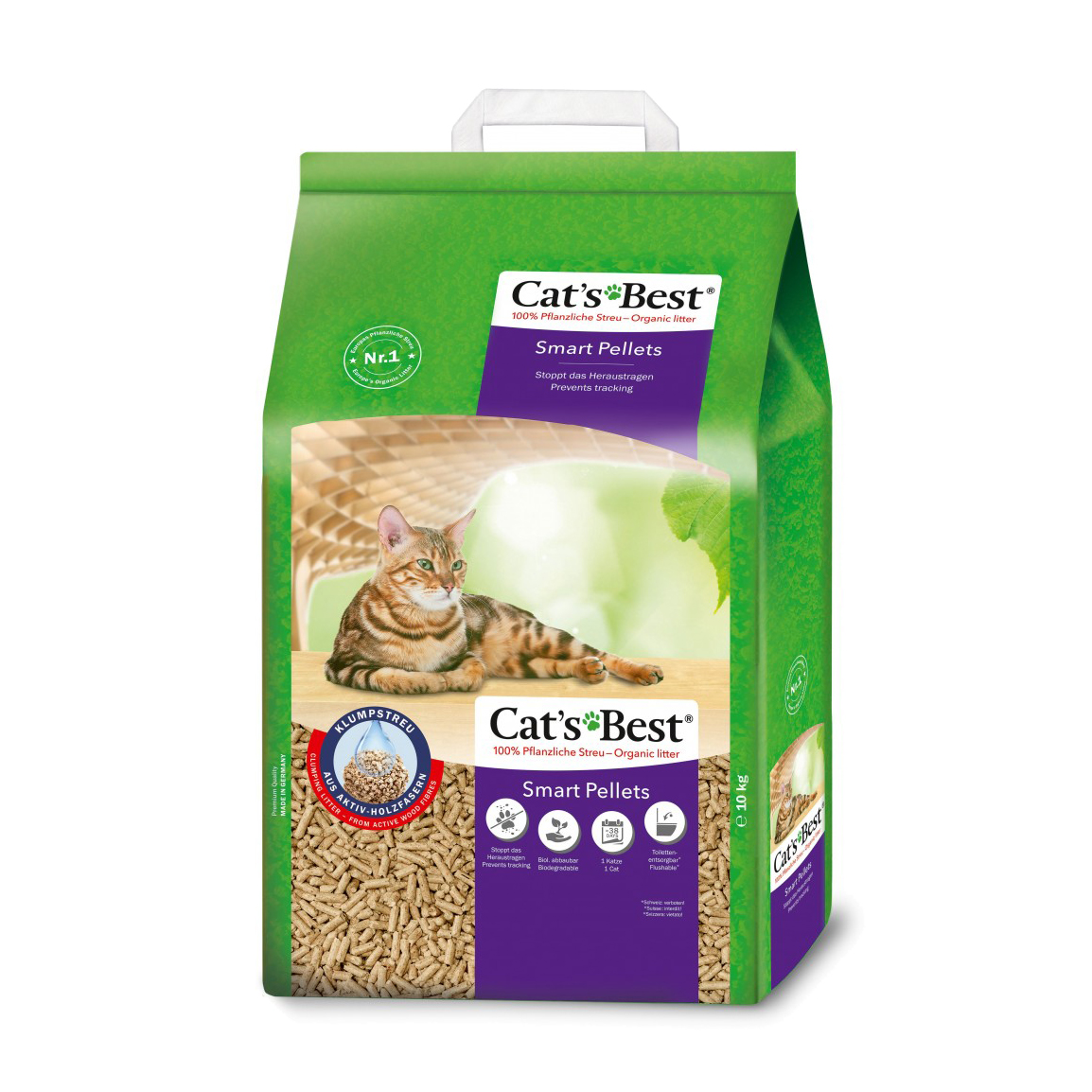 Уцінка! Деревний наповнювач для котячого туалету Cat's Best Smart Pellets, 10 кг